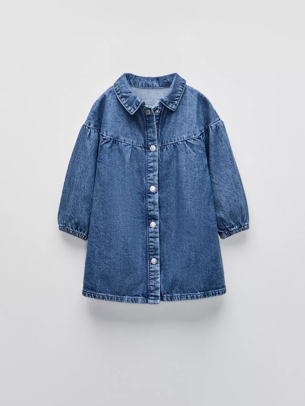 Zara Embroidered Label Denim Dress 6 years 116cm